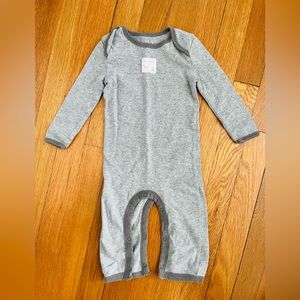 Burt’s Bees 100% Organic Cotton One Piece Jumpsuit Grey 6-9M